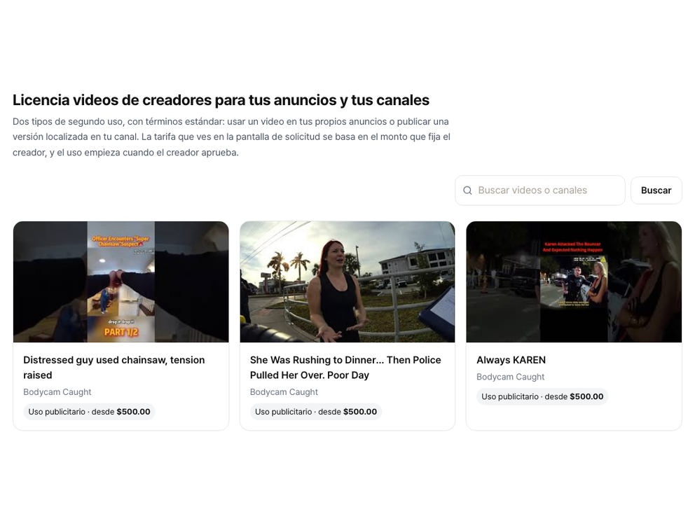 El catálogo de licencias de Sponmi